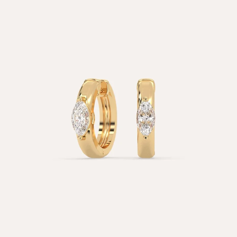 Best hoop earrings with floral designs for a feminine and delicate look-1/2 carat Marquise Diamond Hoop Earrings