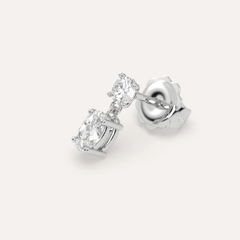 Best hoop earrings with geometric cuts for a sharp, modern appeal-1/2 carat Single Oval Diamond Drop Earring