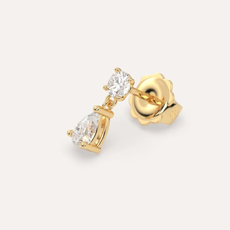 Best hoop earrings with minimalist designs for a clean and modern aesthetic-1/2 carat Single Pear Diamond Drop Earring