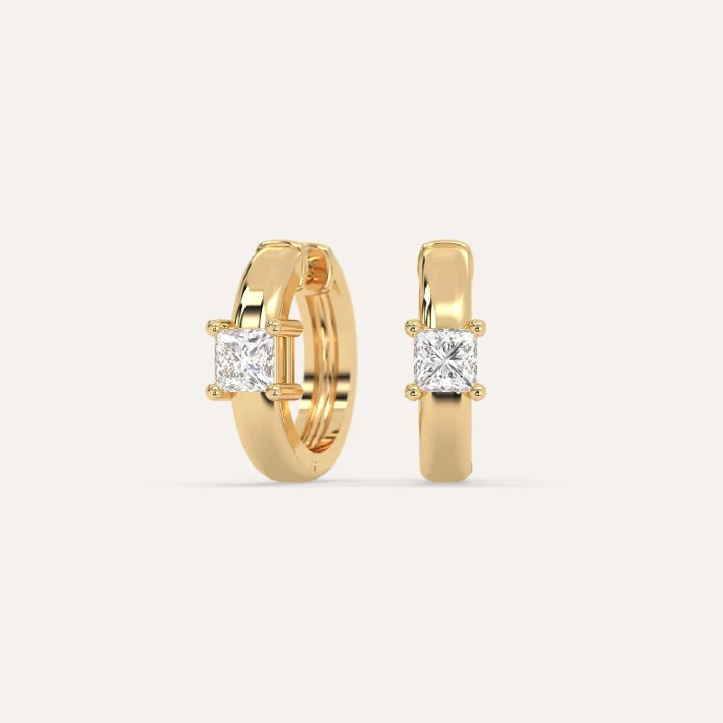 Best hoop earrings with matte finish for a sophisticated, understated design-1/2 carat Princess Diamond Hoop Earrings