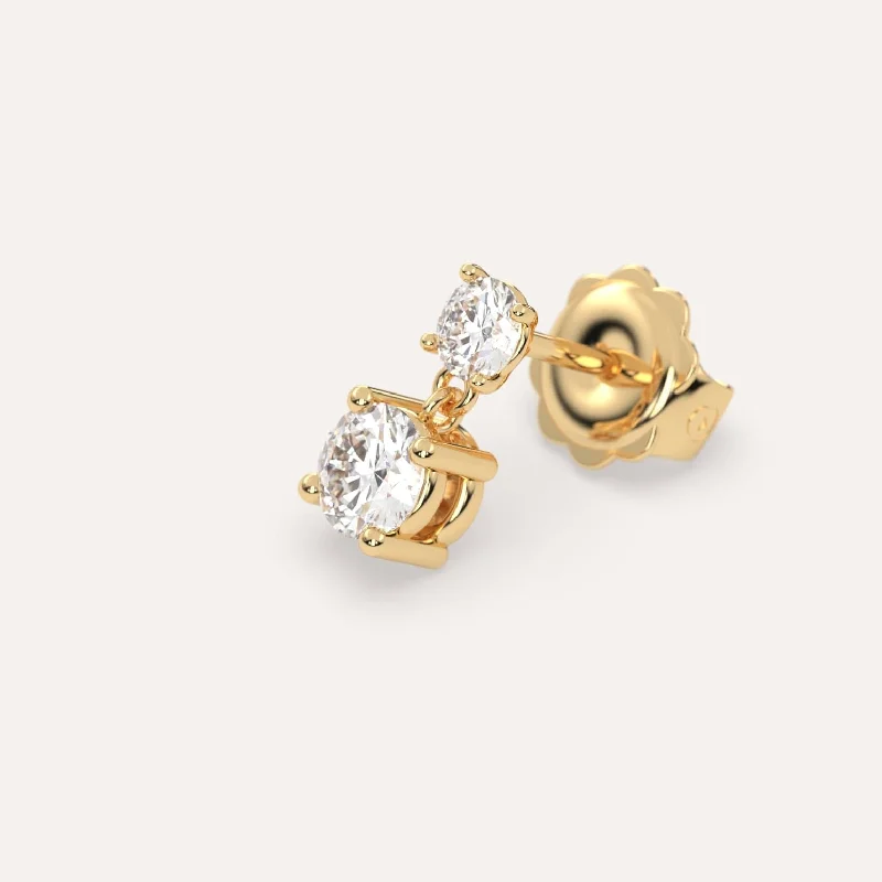 Small hoop earrings for a delicate and understated everyday wear-1/2 carat Single Round Diamond Drop Earring