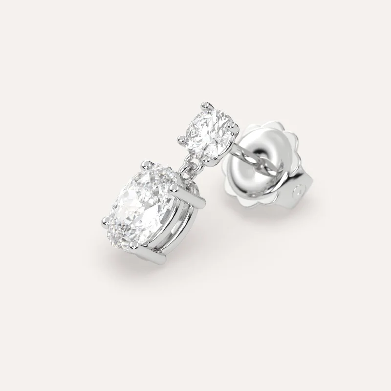 Best hoop earrings with sterling silver for an affordable and chic design-1 carat Single Oval Diamond Drop Earring