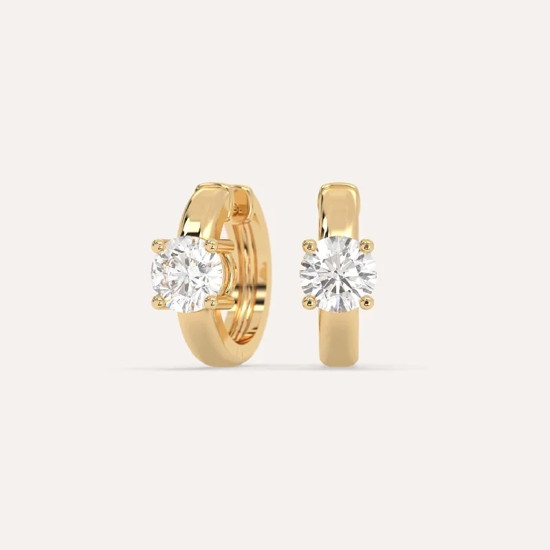 Hoop earrings with hearts for a sweet and romantic gesture-1 carat Round Diamond Hoop Earrings