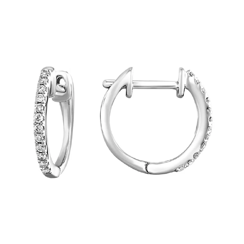 Best hoop earrings with detachable studs for a versatile and adjustable accessory-10K White Gold 0.10cttw I H-I Diamond Huggie Earrings