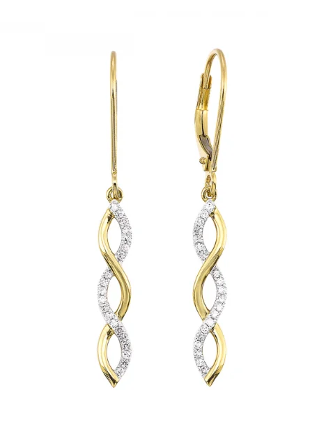 Hoop earrings with twisted leather for a chic and modern boho look-10K Yellow Gold 0.14cttw I1 H-I Diamond Earrings