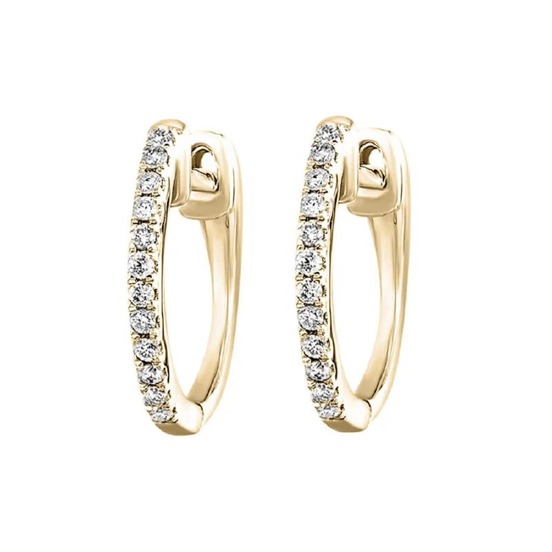 Best hoop earrings with multi-colored gemstones for a vibrant and lively touch-10K Yellow Gold Diamond Huggie Earrings