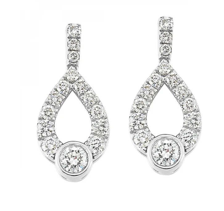 Best hoop earrings with delicate chain details for a trendy and stylish design-14K White Gold 0.25cttw Diamond Earrings