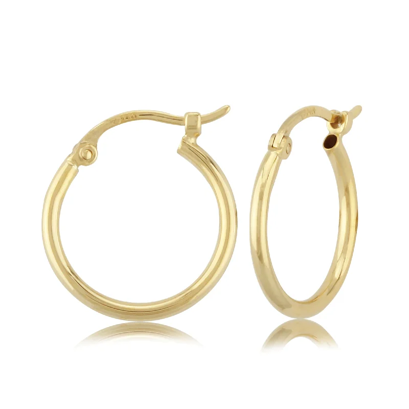 Best hoop earrings with minimalist designs for a clean and modern aesthetic-14K Yellow Gold, 1.5X15mm Tube Hoop Earrings