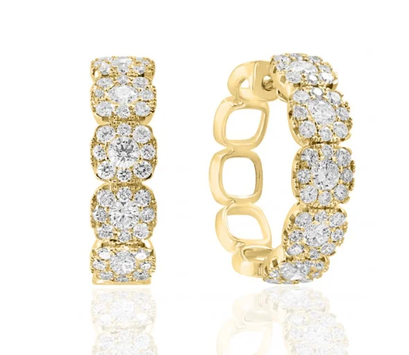 Best hoop earrings with matching bracelets for a coordinated jewelry set-18K Yellow Gold 2.03cttw SI1 G-H Diamond Earrings