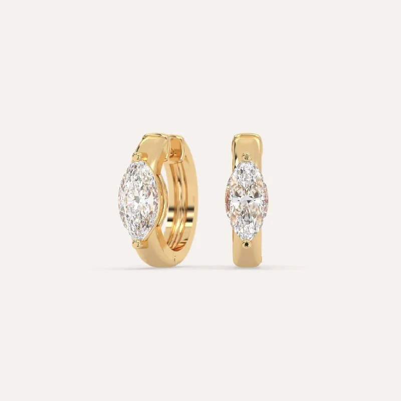 Best hoop earrings with vintage-style detailing for a nostalgic and timeless look-2 carat Marquise Diamond Hoop Earrings