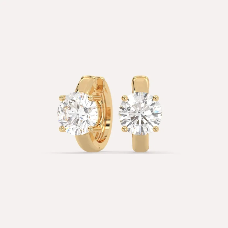 Best hoop earrings with detachable studs for a versatile and adjustable accessory-3 carat Round Diamond Hoop Earrings