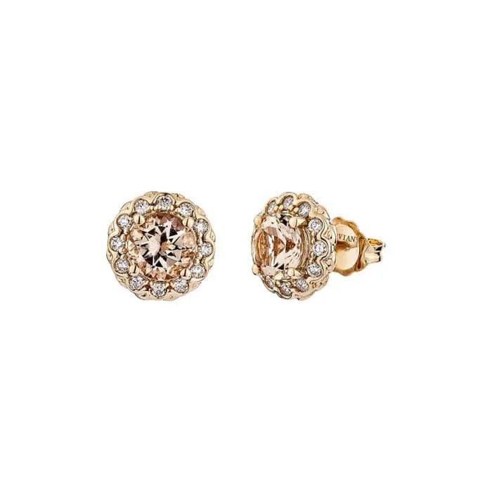 Best hoop earrings with sterling silver for an affordable and chic design-Le Vian Earrings featuring Peach Morganite and Vanilla Diamonds in 14K Strawberry Gold