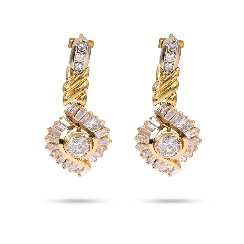 Hoop earrings with braided patterns for a detailed and textured finish-5.10 Carat Diamond 18k Yellow Gold Earrings