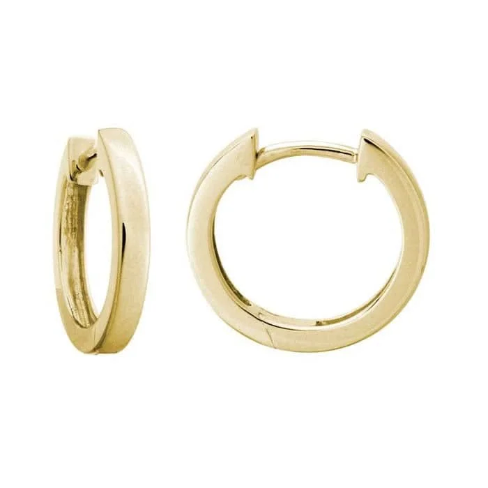 Best hoop earrings with enamel details for a colorful and modern look-Mountz Collection 14MM Round Square Edge Hoop Earrings in 14K Yellow Gold