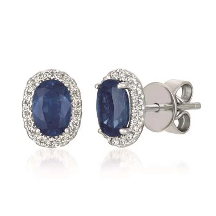 Hoop earrings with multi-tone finishes for a colorful and layered effect-Le Vian Earrings featuring Blueberry Sapphire and Vanilla Diamonds in 14K Vanilla Gold