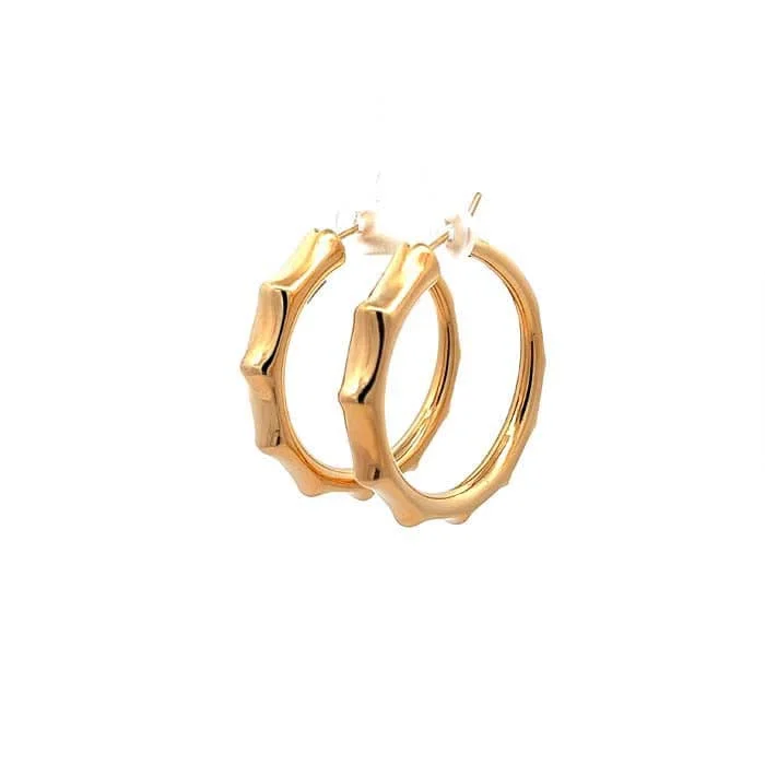 Best hoop earrings with twisted rope designs for a nautical-inspired style-Mountz Collection Octogon Sides Cape Electroform Hoop Earrings in 14K Yellow Gold