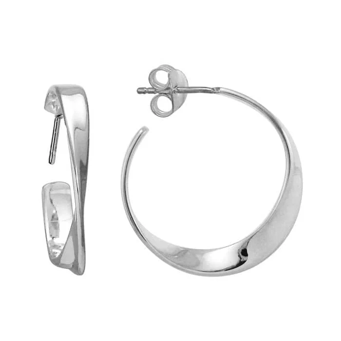 Best hoop earrings with blackened metal for an edgy and bold appearance-Mountz Collection Contemporary Twist Hoop Earrings in Sterling Silver