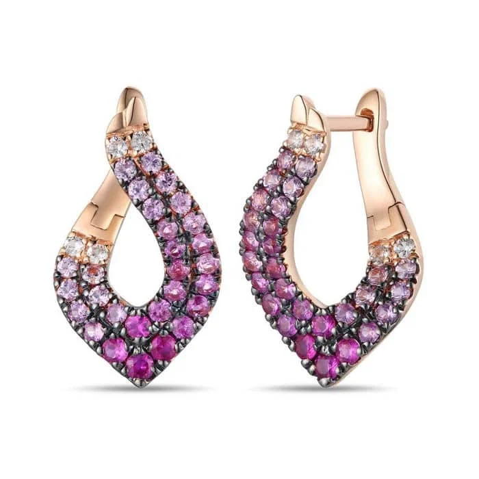 Best hoop earrings with infinity designs for a timeless and meaningful symbol-Le Vian Earrings featuring Strawberry Sapphire Ombré in 14K Strawberry Gold