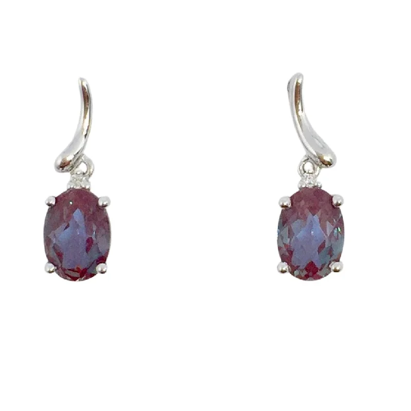 Hoop earrings with polished silver finish for a shiny, modern appeal-Alexandrite Earrings