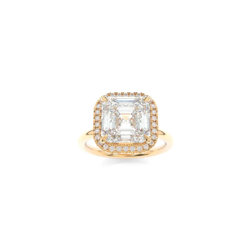 Engagement rings with carved turquoise for boho -Alexis Solitaire Asscher