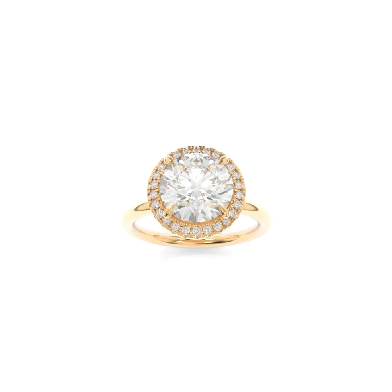 Engagement rings with yellow gold raw topaz -Alexis Solitaire Round