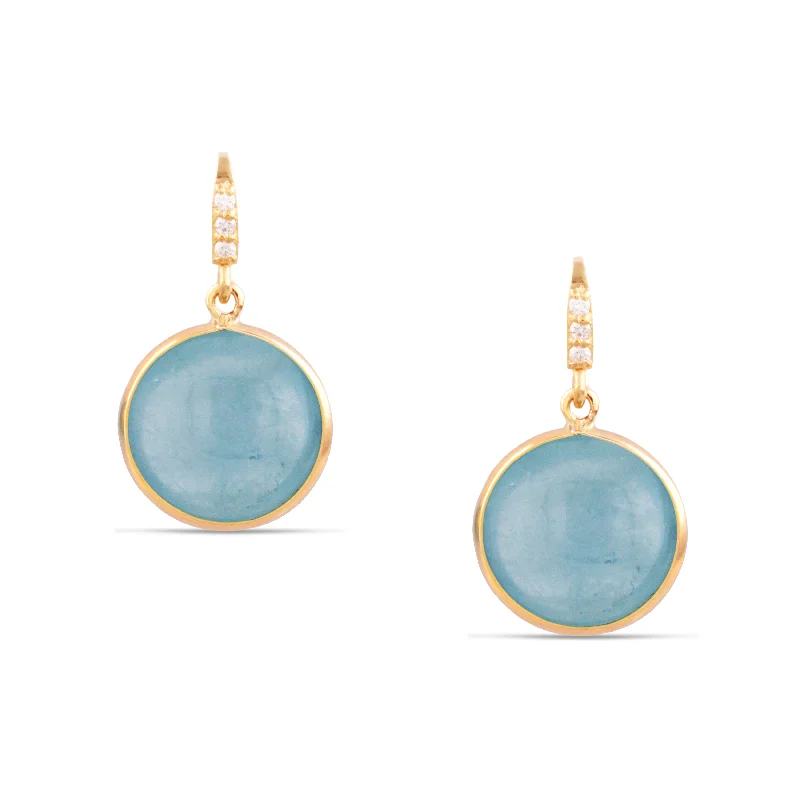 Hoop earrings with luxe velvet finishes for a rich and luxurious touch-Gemstone & Diamond Earring In 18K Yellow Gold