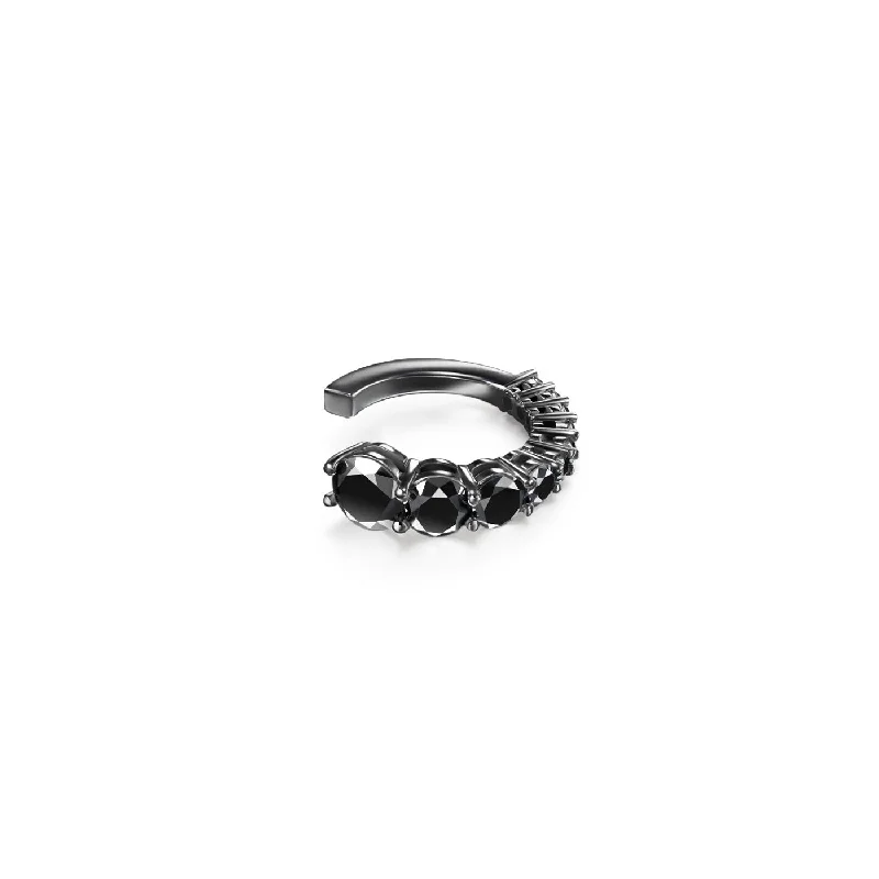 Best hoop earrings with custom designs for a personalized, unique accessory-ARIA EARCUFF (Black Diamond)