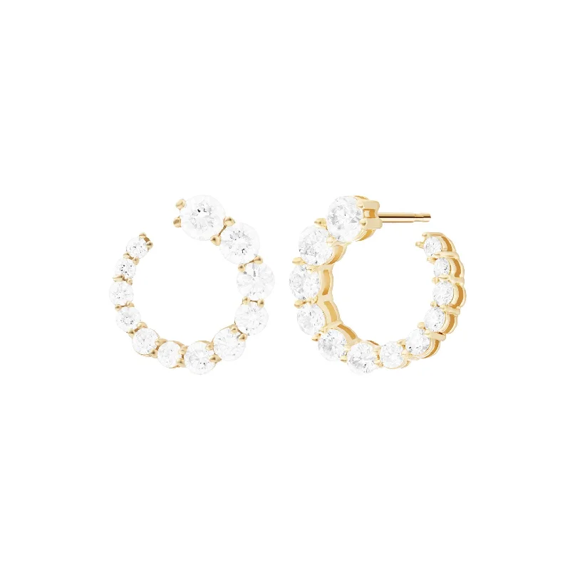 Best hoop earrings with vintage rhinestone embellishments for a retro-glam effect-ARIA EARWRAP