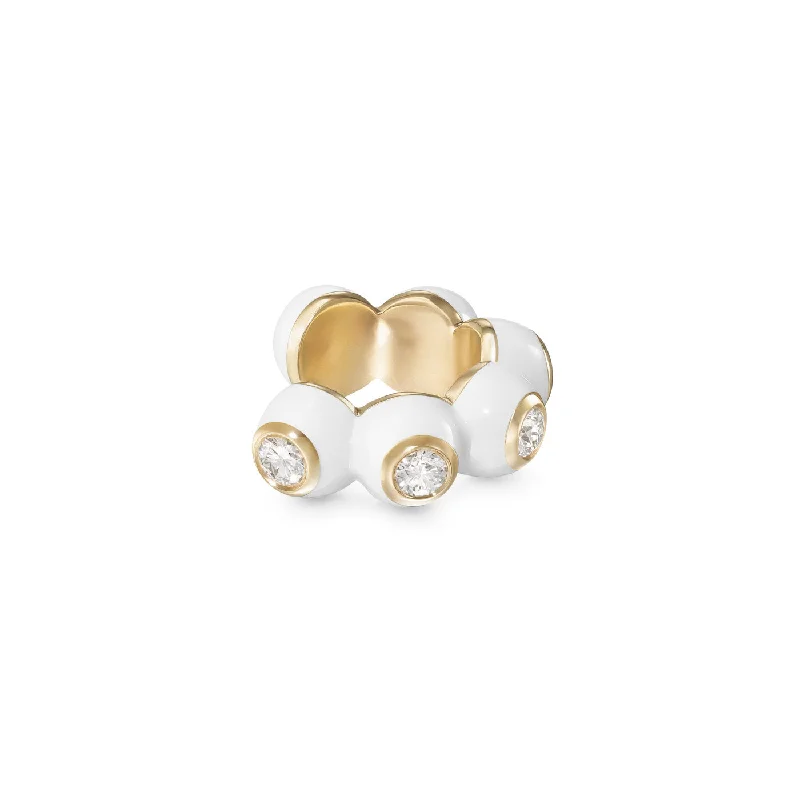 Hoop earrings with oversized pearl accents for a statement-making look-AUDREY EARCUFF (Enamel)