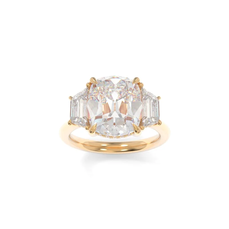 Engagement rings with sleek rose gold twists -Blair Solitaire Old Mine Cushion