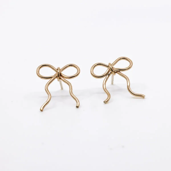 Best hoop earrings with vintage-style detailing for a nostalgic and timeless look-Bow Studs in Gold