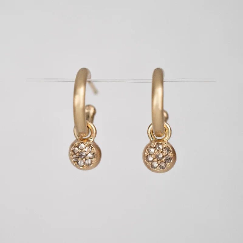 Hoop earrings with a chunky design for a bold and trendy statement-Champagne Diamond Margarita Charm Hoops