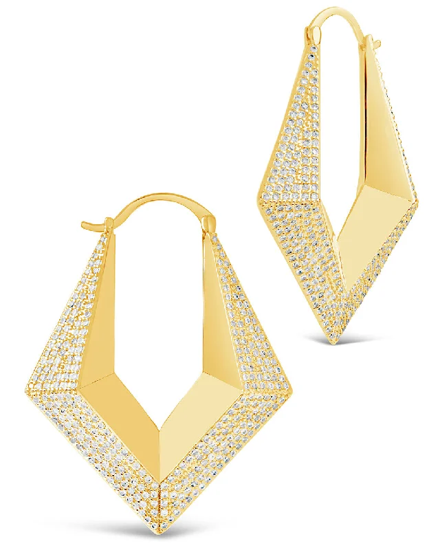 Hoop earrings with removable pendants for a versatile and customizable accessory-Charlize CZ Statement Hoop Earrings