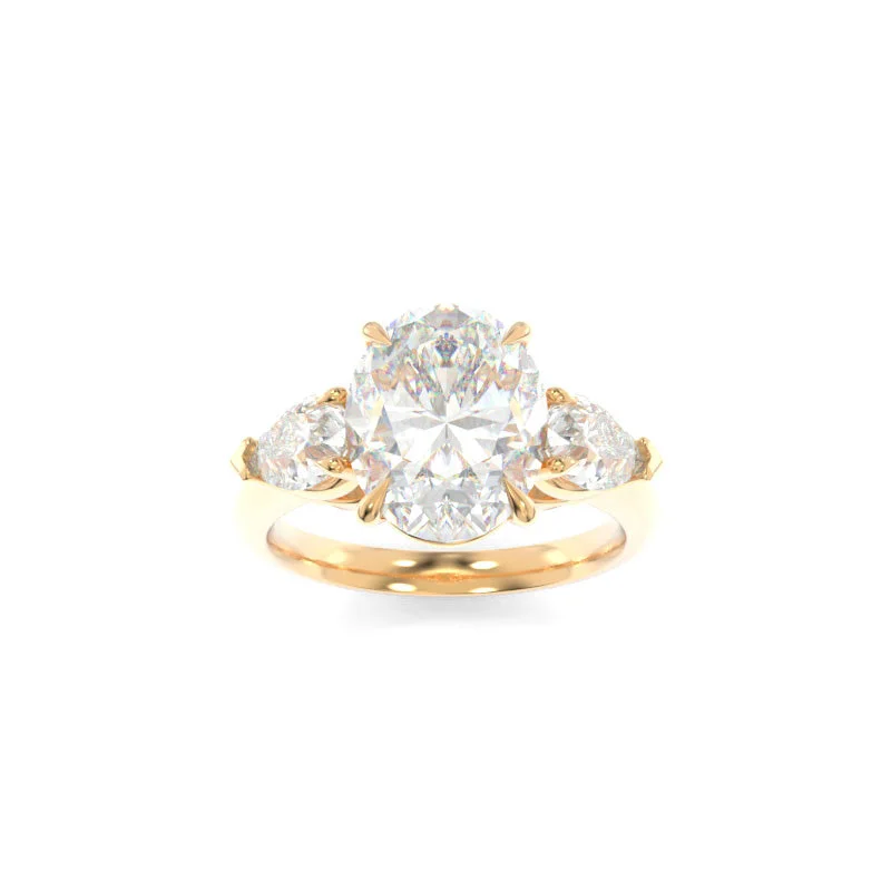 Engagement rings with pave-set citrine for warmth -Charlotte Solitaire Oval