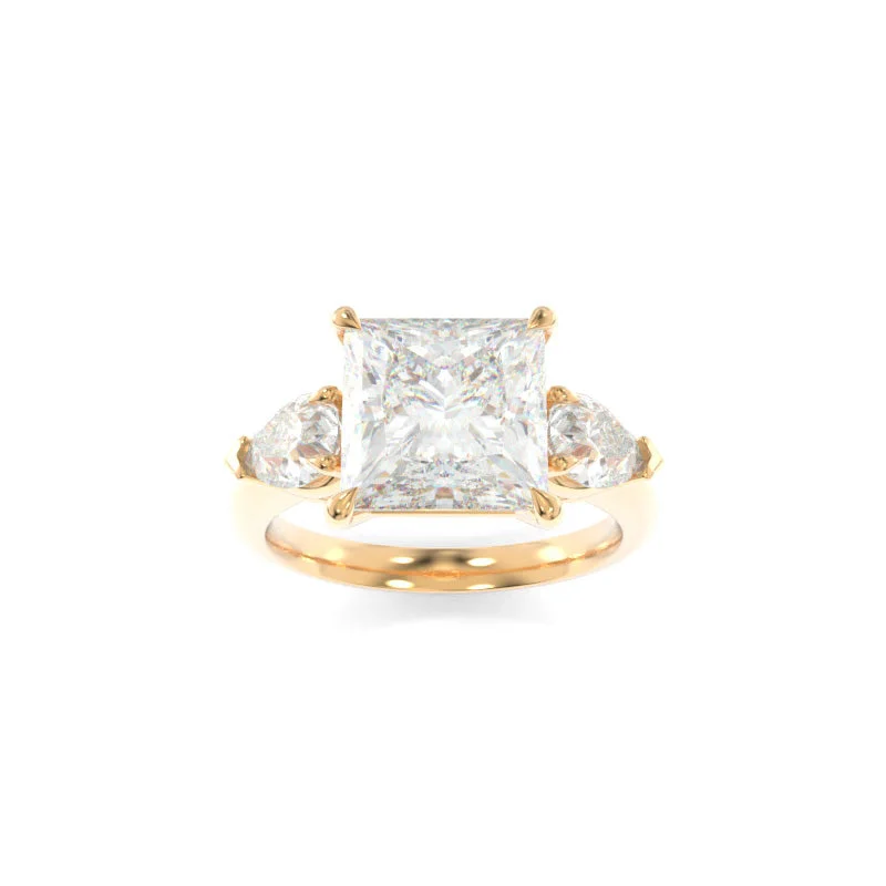 Engagement rings with bezel-set citrine for safety -Charlotte Solitaire Princess