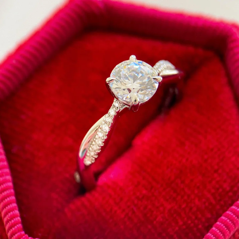 Engagement rings with vintage oxidized gold finish -The "Eden Climbing Rose"