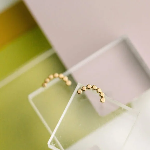 Best hoop earrings with rose gold for a romantic and warm aesthetic-Coin Arch Studs in Gold