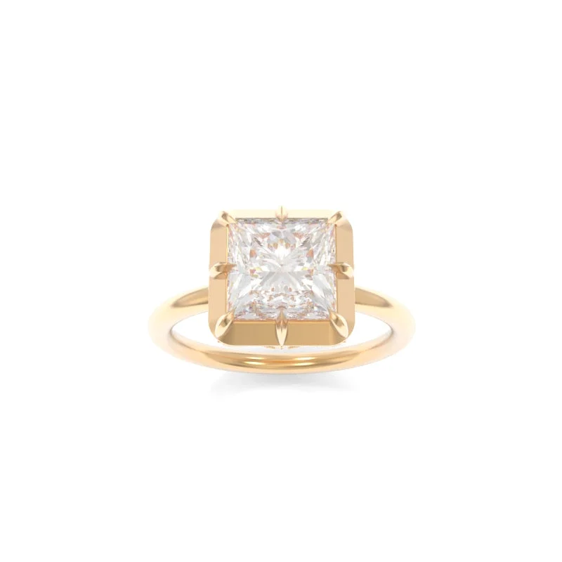 Engagement rings with twisted bands and diamonds -Colette Ring Princess