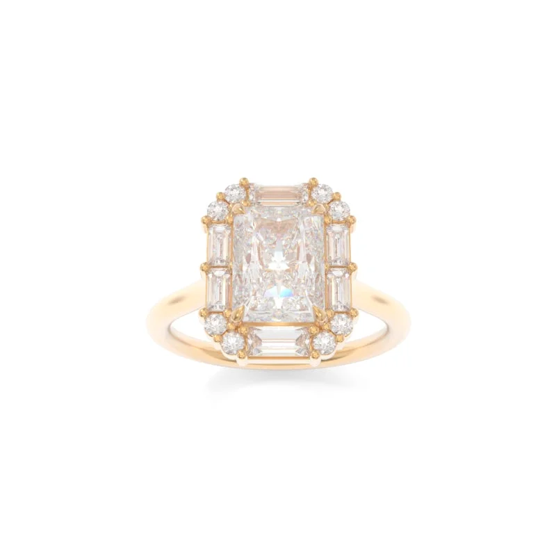 Engagement rings with hidden aquamarine stone accents -Cordelia Solitaire Radiant