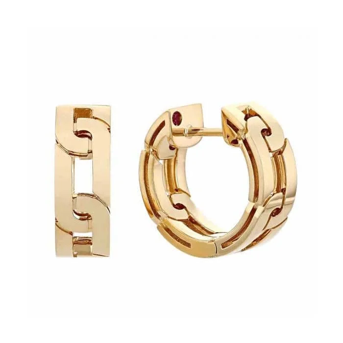 Best hoop earrings with sparkling cubic zirconia for a brilliant, budget-friendly effect-Roberto Coin Navarra Huggie Earrings in 18K Yellow Gold