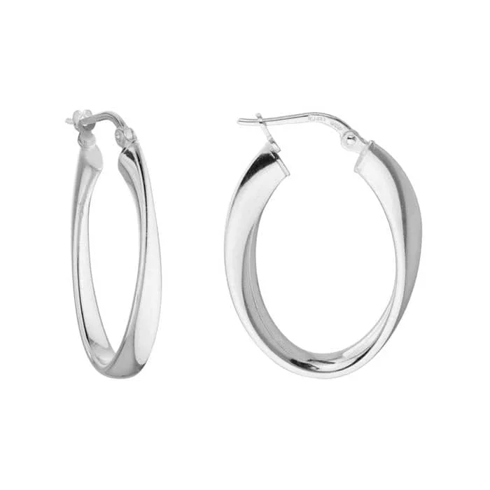 Small hoop earrings for a delicate and understated everyday wear-Mountz Collection Oval Twist Hoops in Sterling Silver