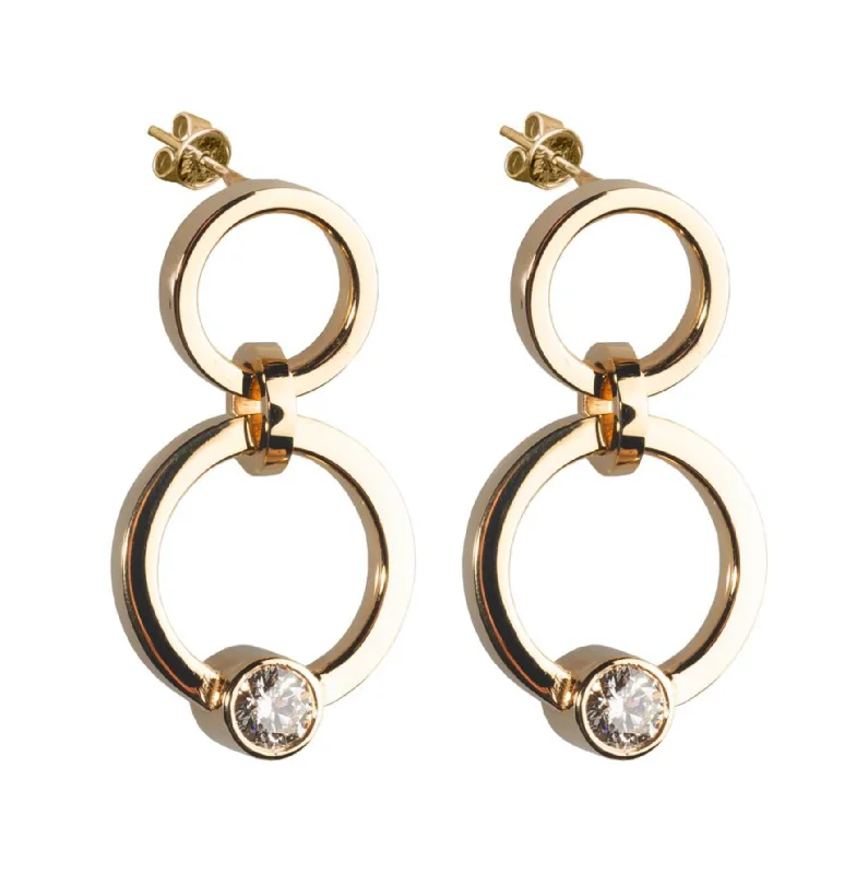 Best hoop earrings with gold for a luxurious and timeless look-Diamond + Gold Full Circle Dangle Earrings