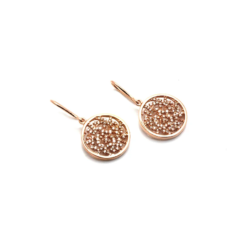 Hoop earrings with gold accents for a warm, elegant statement piece-Diamond Logo Earring In 18K Rose Gold