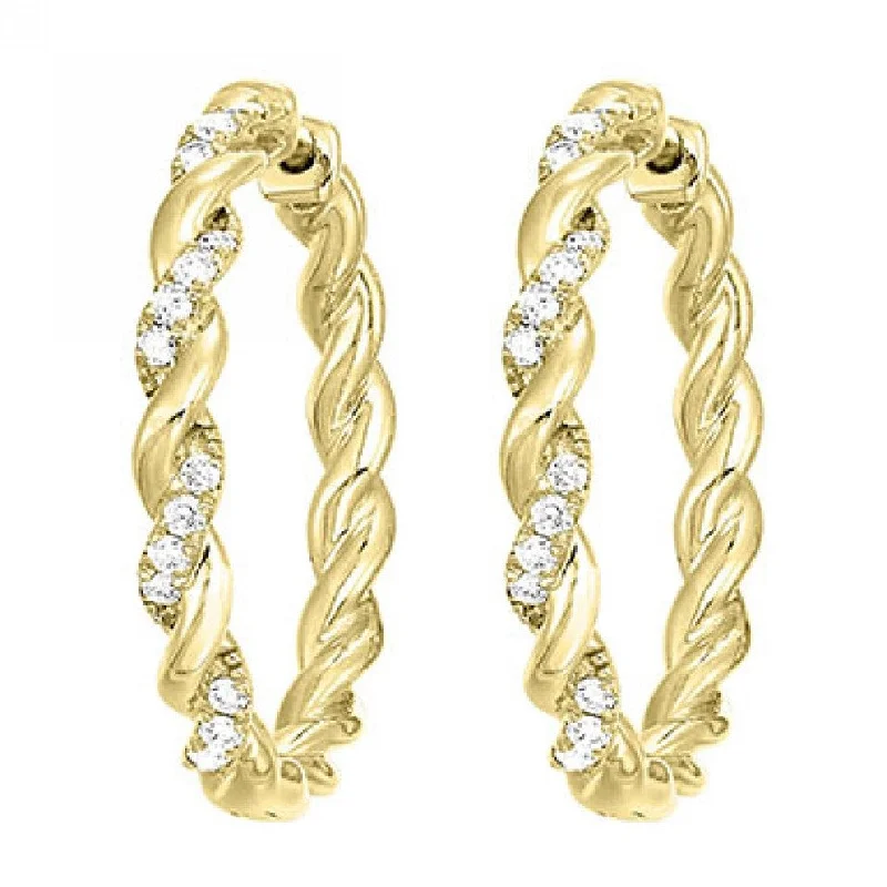 Best hoop earrings with vintage-style detailing for a nostalgic and timeless look-Diamond Twist Hoop Earrings