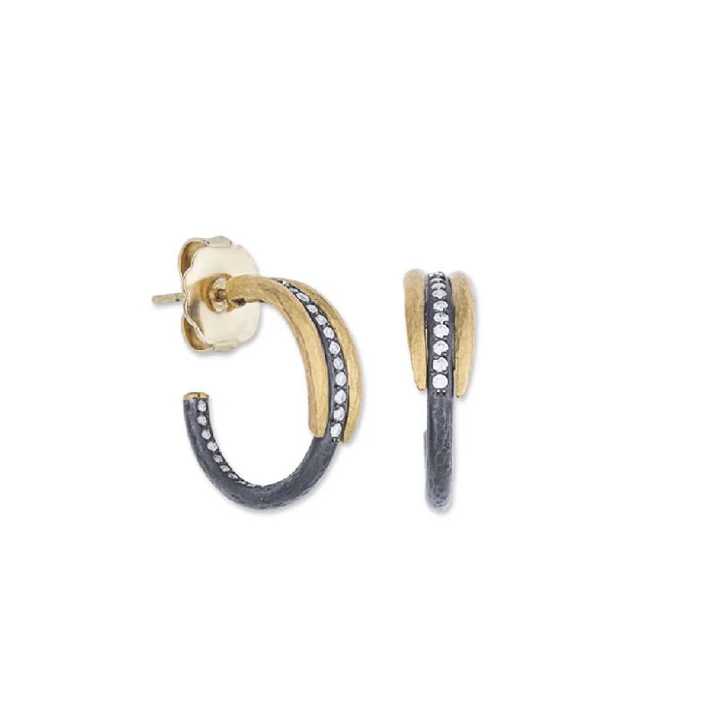 Hoop earrings with faceted crystals for added sparkle and shine-24K Diamond Hoop Earrings