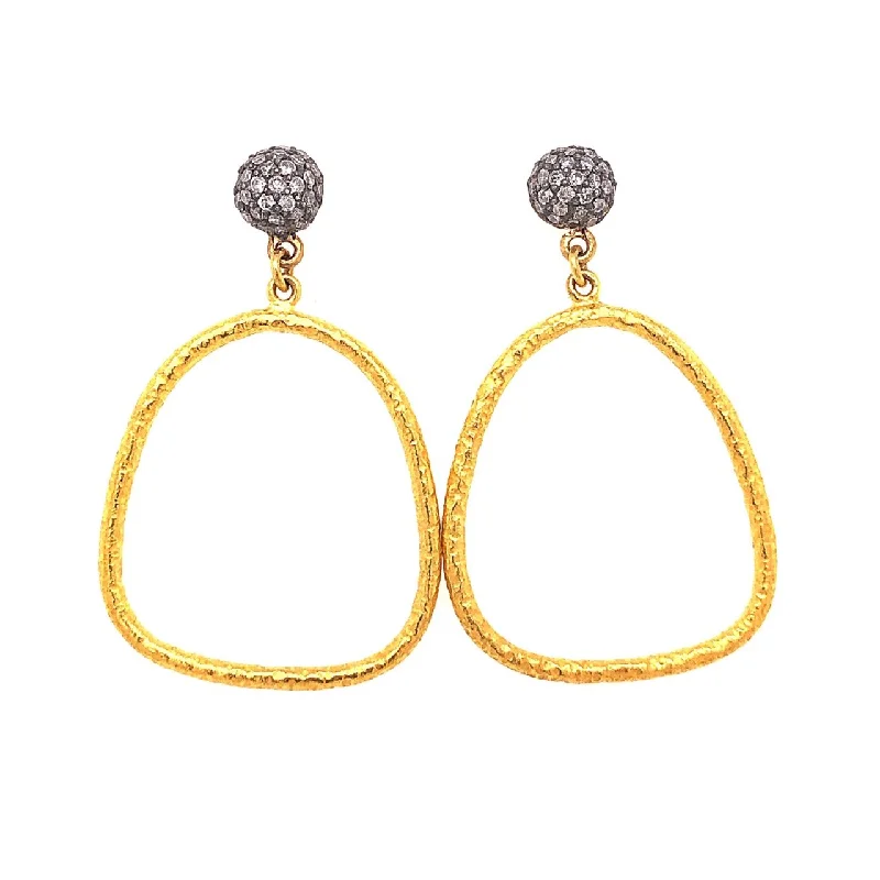 Hoop earrings with crescent moon shapes for a celestial and mystical appearance-24K Diamond Earrings