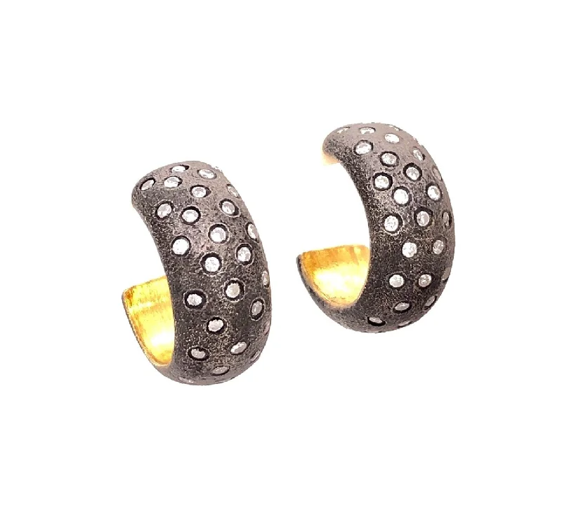 Hoop earrings with enamel stripes for a colorful and eye-catching design-24K Diamond Earrings