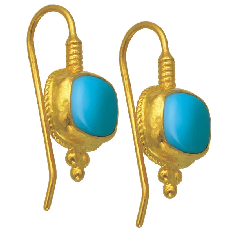 Best hoop earrings with smooth ceramic finishes for a polished, clean style-24K Turquoise Earrings