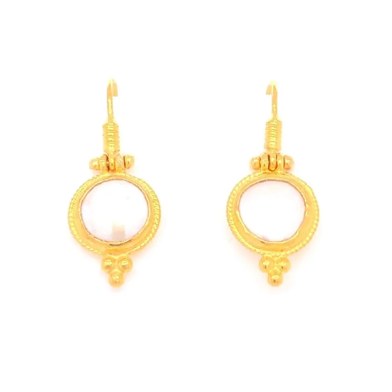 Hoop earrings with gold accents for a warm, elegant statement piece-24K Pearl Earrings