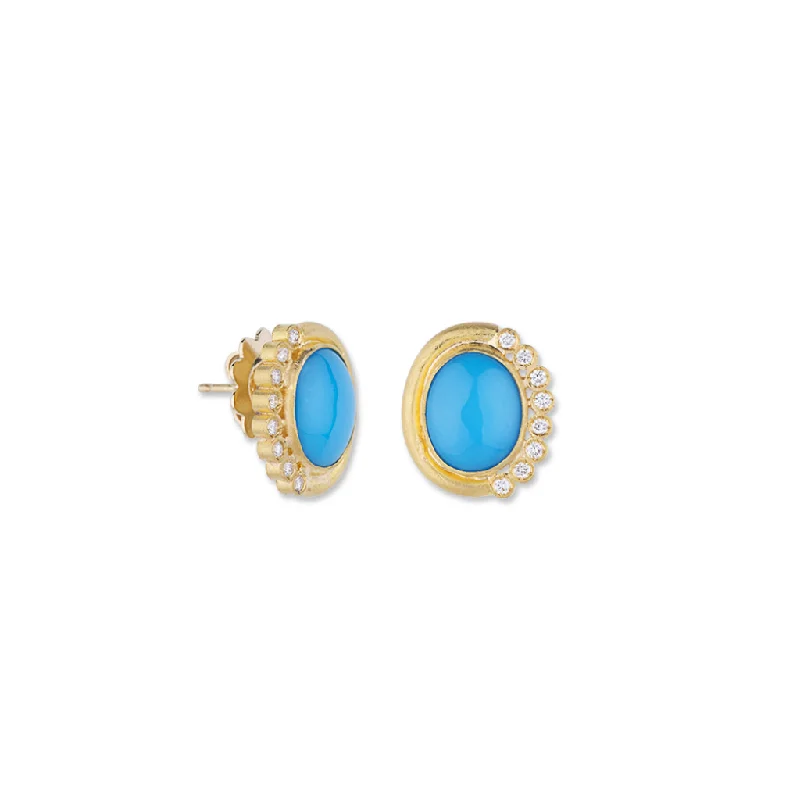 Best hoop earrings with stacked layers for a dimensional and bold look-24K Turquoise and Diamond Earrings